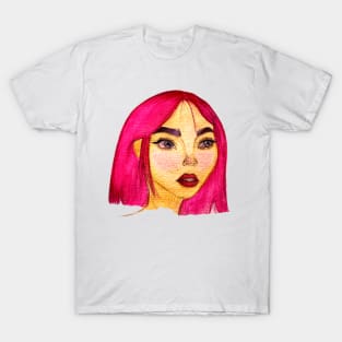 Pinky hair girl T-Shirt